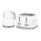Smeg Smeg 50's Style Retro Range Breakfast Set, 1.7L 3000W Kettle and Multi-Functional Control 4-Slice 2000W Toaster White 1