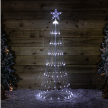 1.35m Light up Christmas Cone Tree with 160 White LEDs and Timer Function