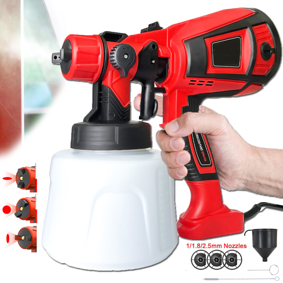 1200ML Electric Paint Sprayer Gun 3Patterns Handheld Wall Fence Paint