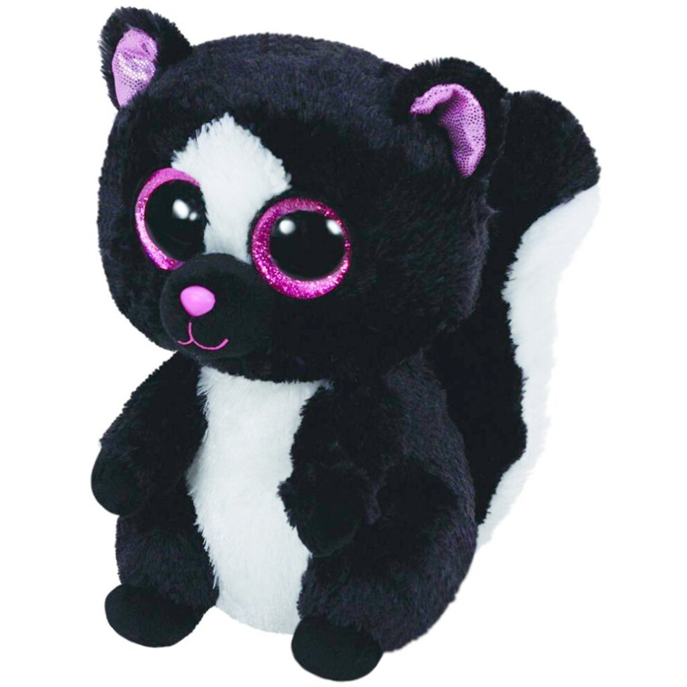 Carl etto Ty 36155 â Glitter Eye Pink Plush â Flora â Skunk, Glub Sliding Beanie Boo's, 15 cm