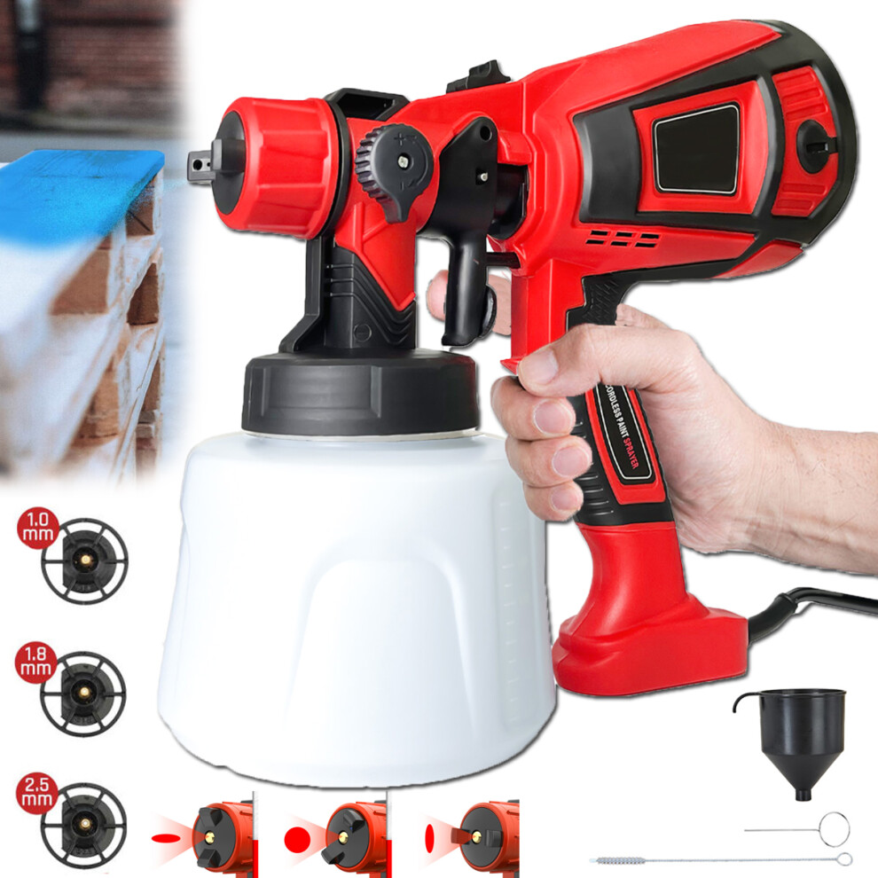 Electric Spray Gun Cordless Fence Wall Paint Sprayer Airless HVLP 1.2L