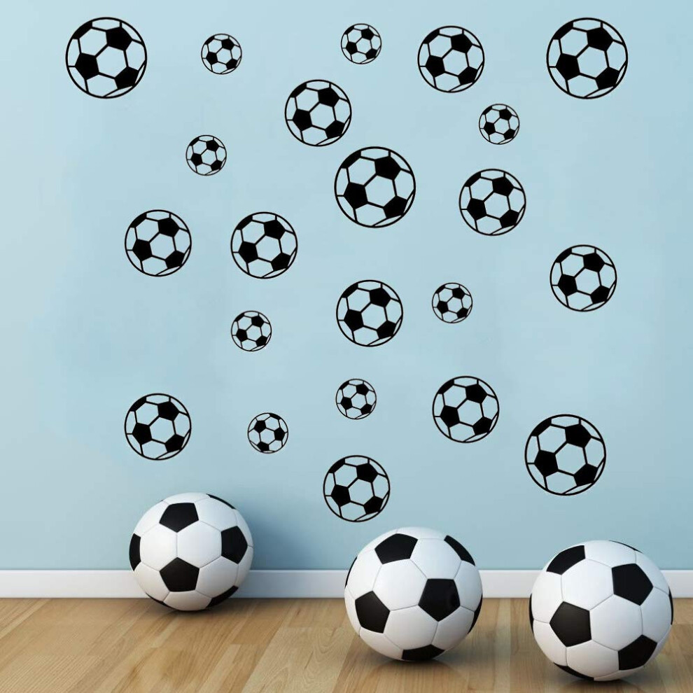 43 Pcs Football Stickers, Football Wall Stickers for Boys Room, Vinyl Football Wall Art Stickers for Boys Bedroom Playroom Living Room Window Door
