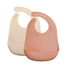 Unisex Kids Bb210416 Silicone Bibs, Clay, Cream, 6-18 Months UK