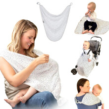 6-in-1 Breastfeeding Cover | Soft, Breathable Muslin | Nursing Cover, Blanket, Teether, Pram Cover & More | Newborn Baby Changing Bag Essential