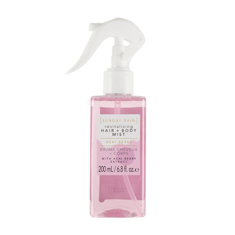 Sunday Rain Acai Berry Hair & Body Mist, Refreshing & Fruity, Vegan & Cruelty-Free, 200Ml