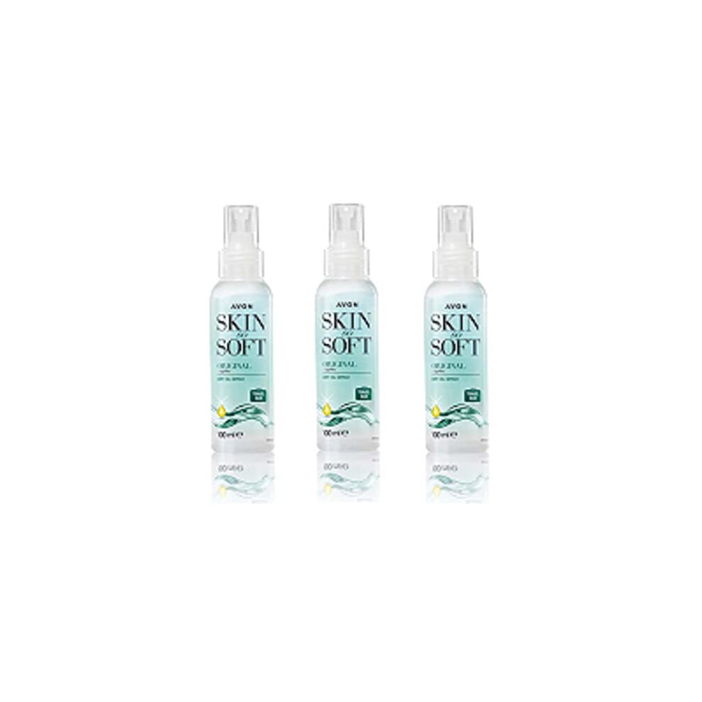 Pack of 3 Skin So Soft Original Dry Oil Spray Travel Size by Avon 3 x 100ml