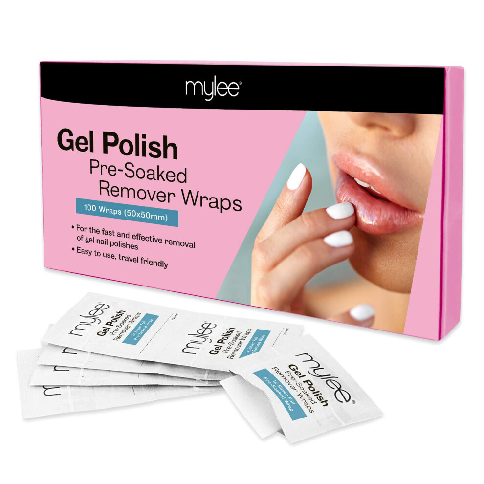 Professional Salon Gel Polish Remover Pre-Soaked Acetone Pads and Foil Wraps for Manicure and Pedicure, Nail Art Cleaner - (100 wipes)