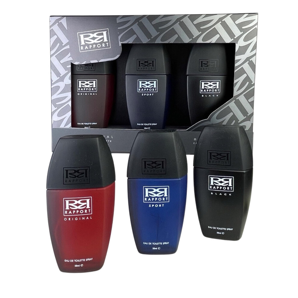 Rapport Eau de Toilette Fragrance Gift Set: Original, Sport & Black, 3 x 50ml EDT Sprays