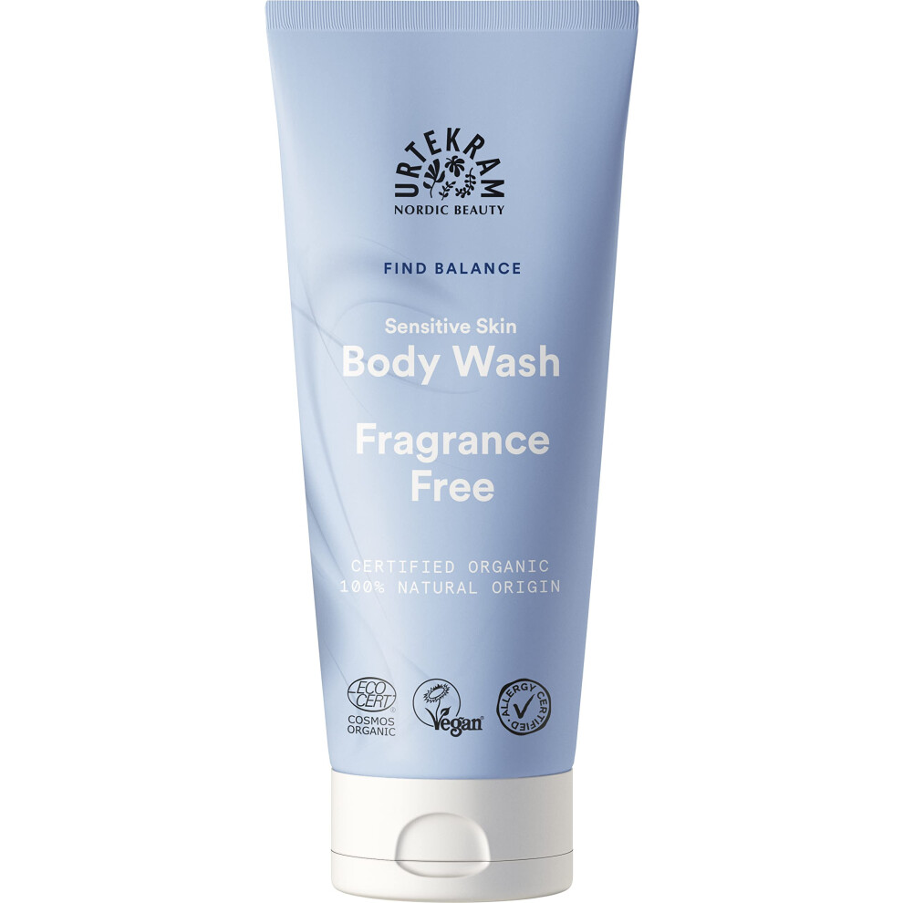 Urtekram Body Wash - Fragrance Free, Find Balance, Sensitive, 200 Ml, Vegan, Organic