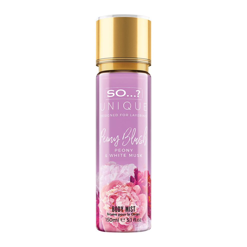 Unique Womens Vegan Peony Blush Body Mist Fragrance Spray 150ml