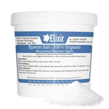 Organic Epsom Salts Food Grade Magnesium Sulphate, Supplied in a Re-Sealable Tub | 5, 10, 15 & 25kg tubs available | (10kg) by Elixir Gardens
