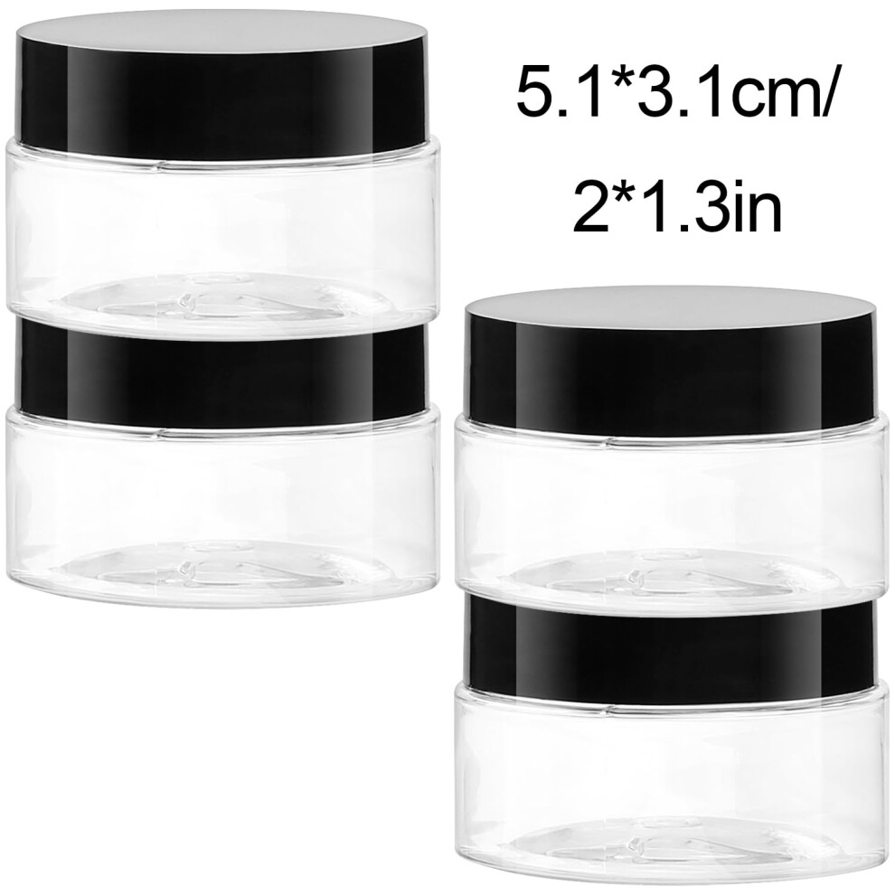 4pcs-travel-cosmetic-containers-30g-round-clear-plastic-container-wide-mouth-with-lids-for-travel-storage-makeup-face-creams