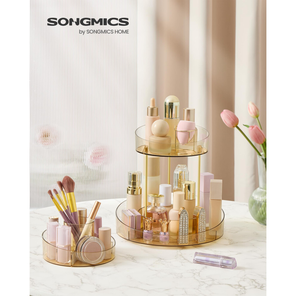 makeup-organiser-rotating--extra-top-tray-included--2-tier-round-skincare-organiser--customisable--large-capacity--versatile-for-vanity-bedroom