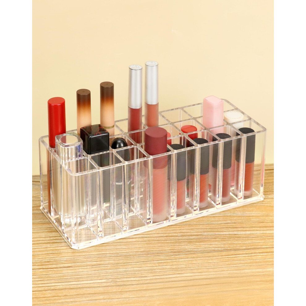 qwork-lip-gloss-holder-organizer--lipstick-holder-with-24-slots--acrylic-lipstick-storage-organiser