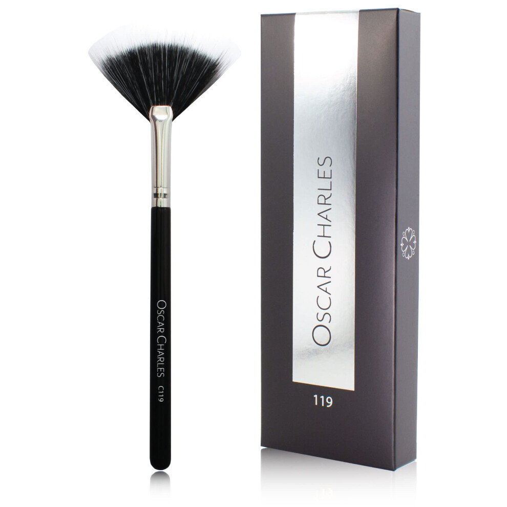 Oscar Charles Silver 119 Luxe Professional Small Duo Fan Makeup Brush