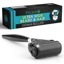 Ultrabreiter Dermaroller für Bart und Haare (1 Packung) von Tilcare – sterile 1200 Titan-Mikronadeln der Güteklasse A, Titan-Dermaroller 0,25 mm