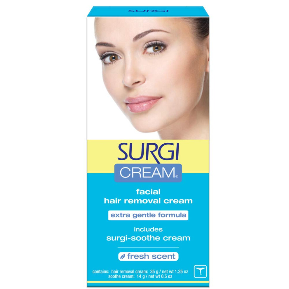 Surgi Hair Removal Cream for Women - Gentle Formula - Face and Sensitive Skin (28 ml) with Surgi Soothe Cream
