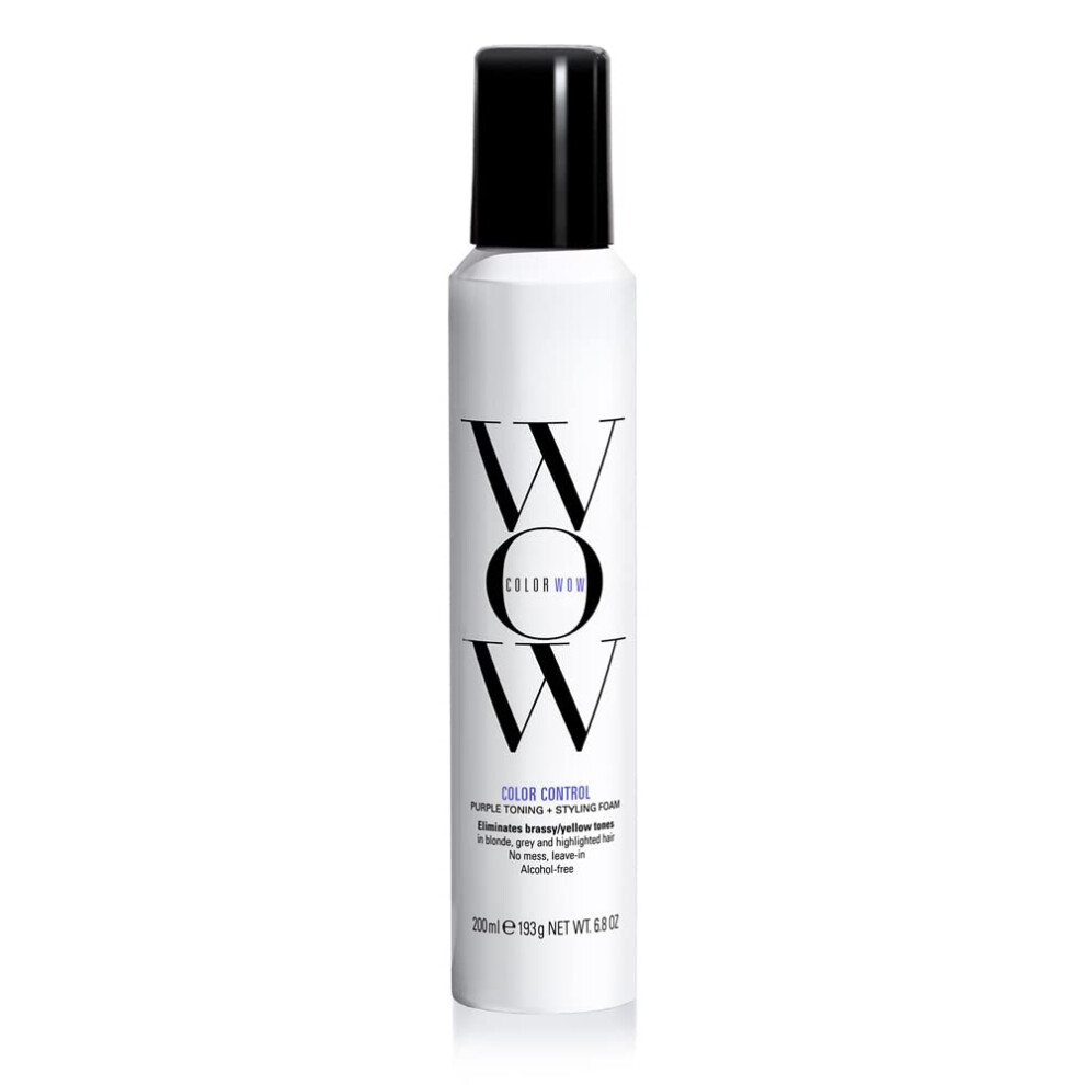 Color Control + Toning Foam For Blonde Hair – Eliminates Orange and Brassiness; No Stains; No Alcohol; Purple Tinted Leave In Toning Foam Lightens