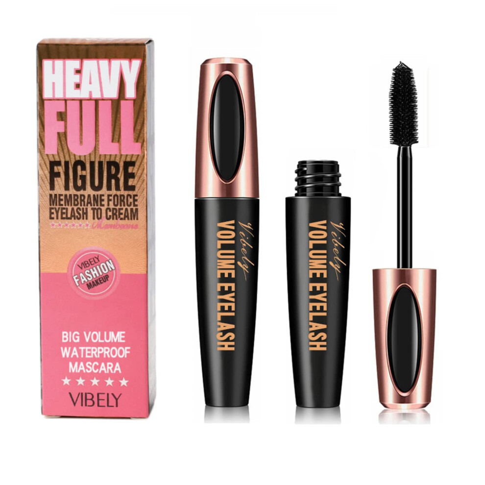 Hivetz Black Waterproof Mascara,Mascara Volume And Length, Lengthening Mascara ,False Lash Effect Mascara,No Smudging Mascara Waterproof ,4D