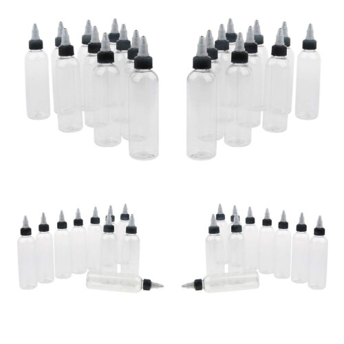 40Piece Empty Plastic Bottle With Twist Top Cap Tip Applicator 120ml