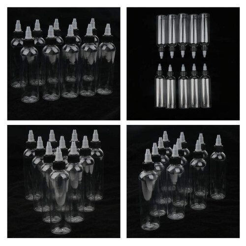 40Piece Empty Plastic Bottle With Twist Top Cap Tip Applicator 120ml 1