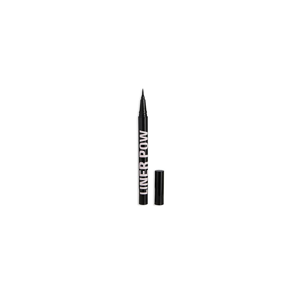 Makeup Revolution Black Liner Pow Liquid Eyeliner, Waterproof & Longlasting Formula, 0.5Ml