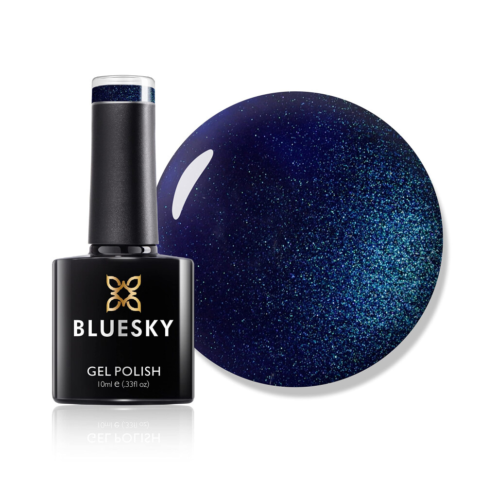 Gel Nail Polish, Peacock Flume- 80603, Blue, Cobalt, Dark, Glitter, Long Lasting, Chip Resistant, 10 ml (Requires Drying Under UV LED Lamp)