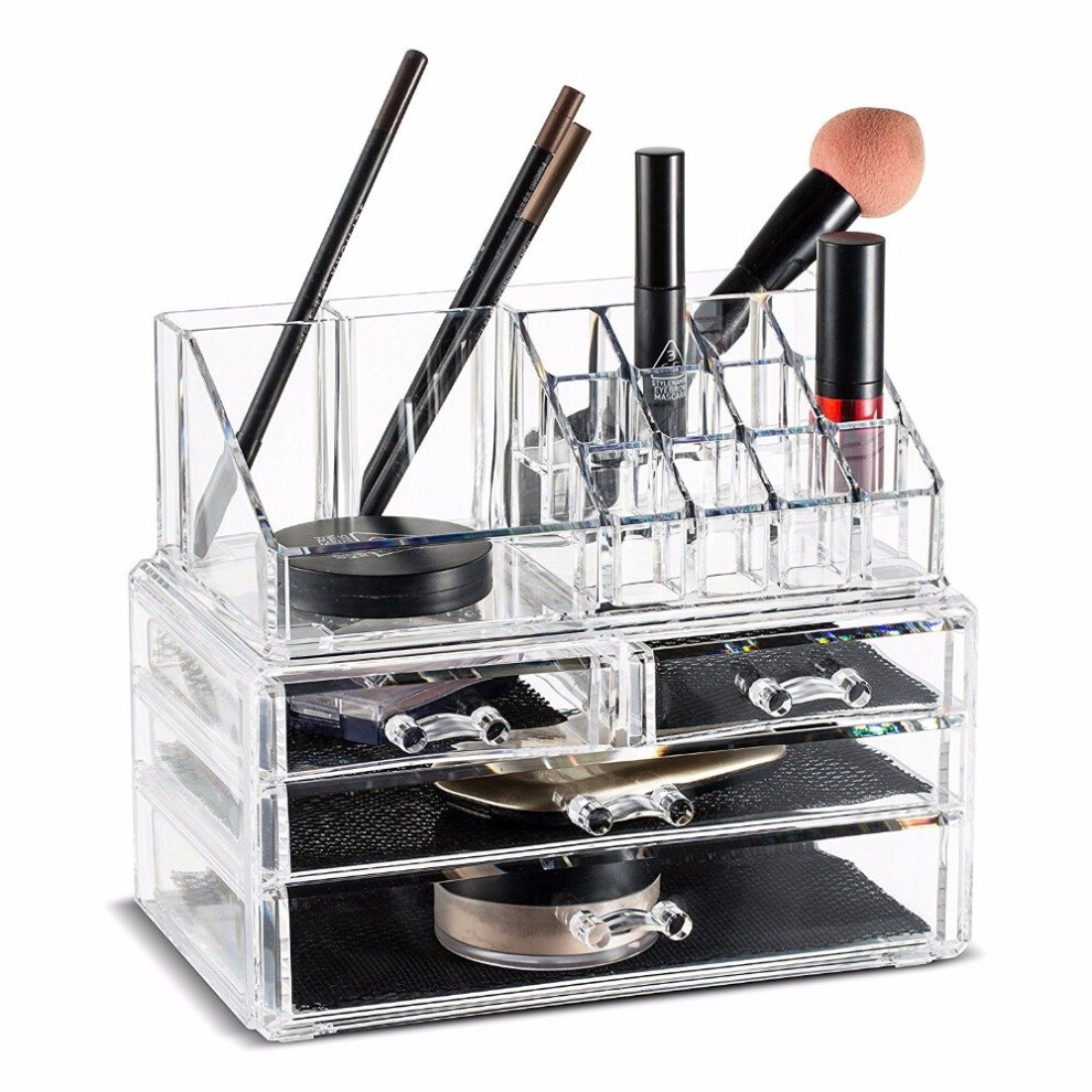 new-clear-acrylic-cosmetic-organiser-display-table-storage-stand-for-make-up--4-drawer-nail-polish--varnish--arts-and-crafts--brush-sets--and