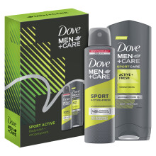 Men+Care Sport Active Duo body wash and anti-perspirant in a stylish gift box Gift Set perfect gifts for him 2 piece, White