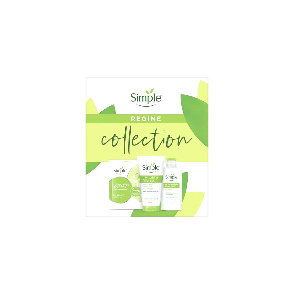 Kind to Skin Regime Gift Set Facial Wash, Sheet Mask & Moisturiser Perfect for Any Occasion 3 piece