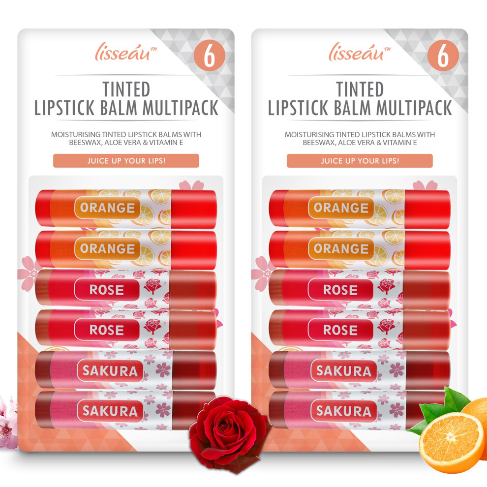 12pk Tinted Lipsticks for Women Long Lasting Lipstick Set, Moisturising Lipstick Natural Lipstick Sakura Lipstick Rose Lipstick Orange Lipstick Red