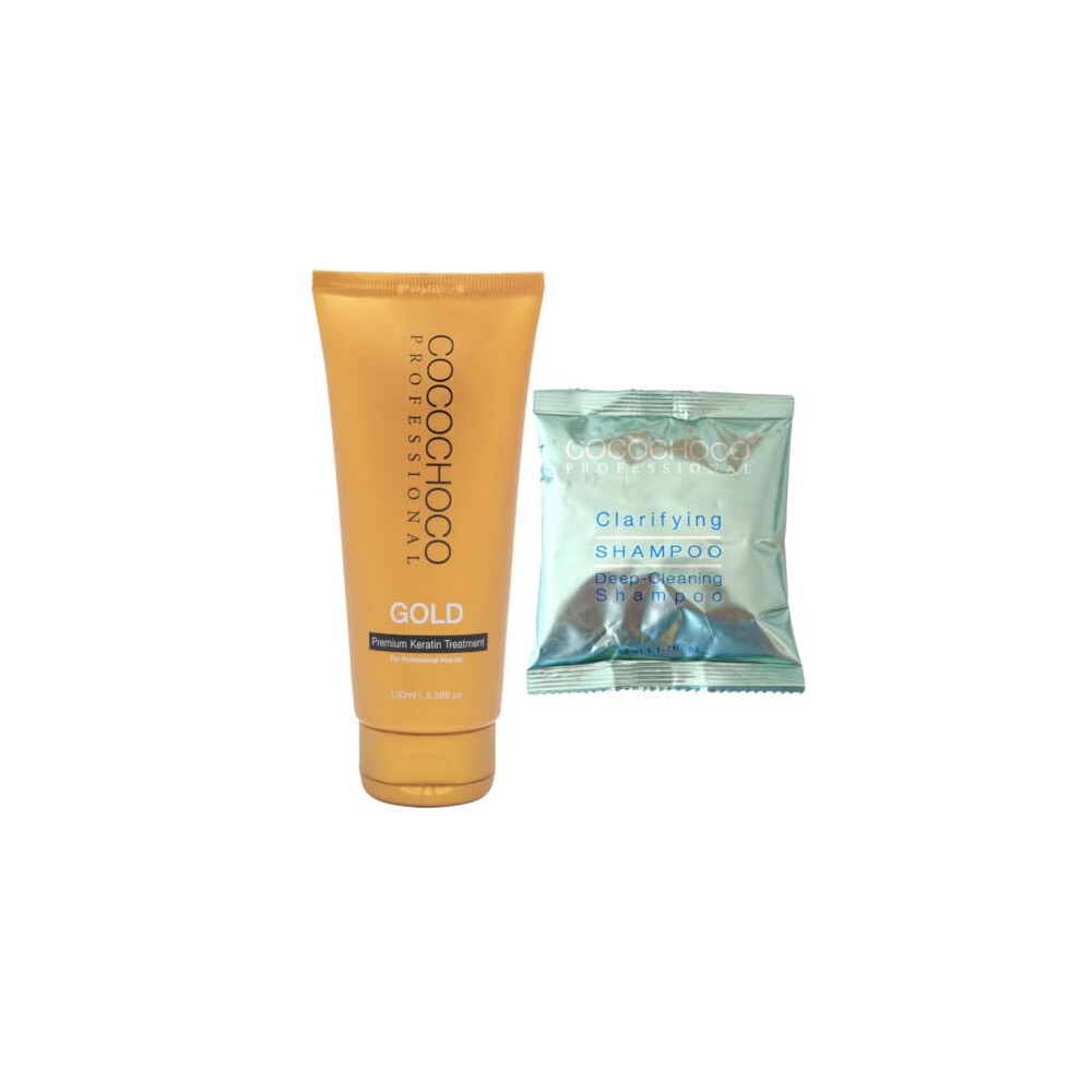 Cocochoco Professional 100Ml Brazilian Blow Dry Haar Glättung Keratin Behandlung 30Ml Shampoo Gold