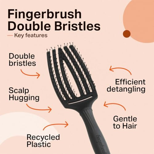 Olivia Garden Finger Brush Double Bristles schwarz 2