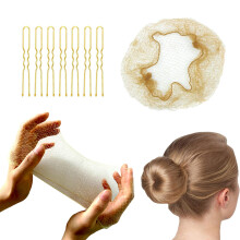 Set di Reti per Capelli Invisibili con Spilli U per Acconciature da Donna (Biondo)