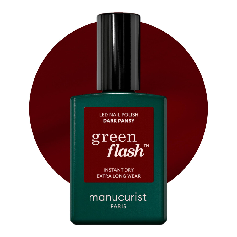 Manucurist Green Flash Led Gel Nail Polish Vegan 12-Free, Plant-Based (57%) Gel Polish Made In France 15 Ml (Dark Pansy)