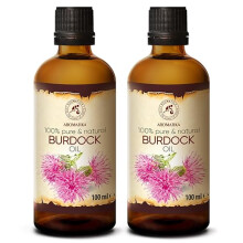 AROMATIKA Aceite de raíz de bardana set 2 x 100 ml - 100% puro y natural - Arctium Lappa para cabello y cuero cabelludo