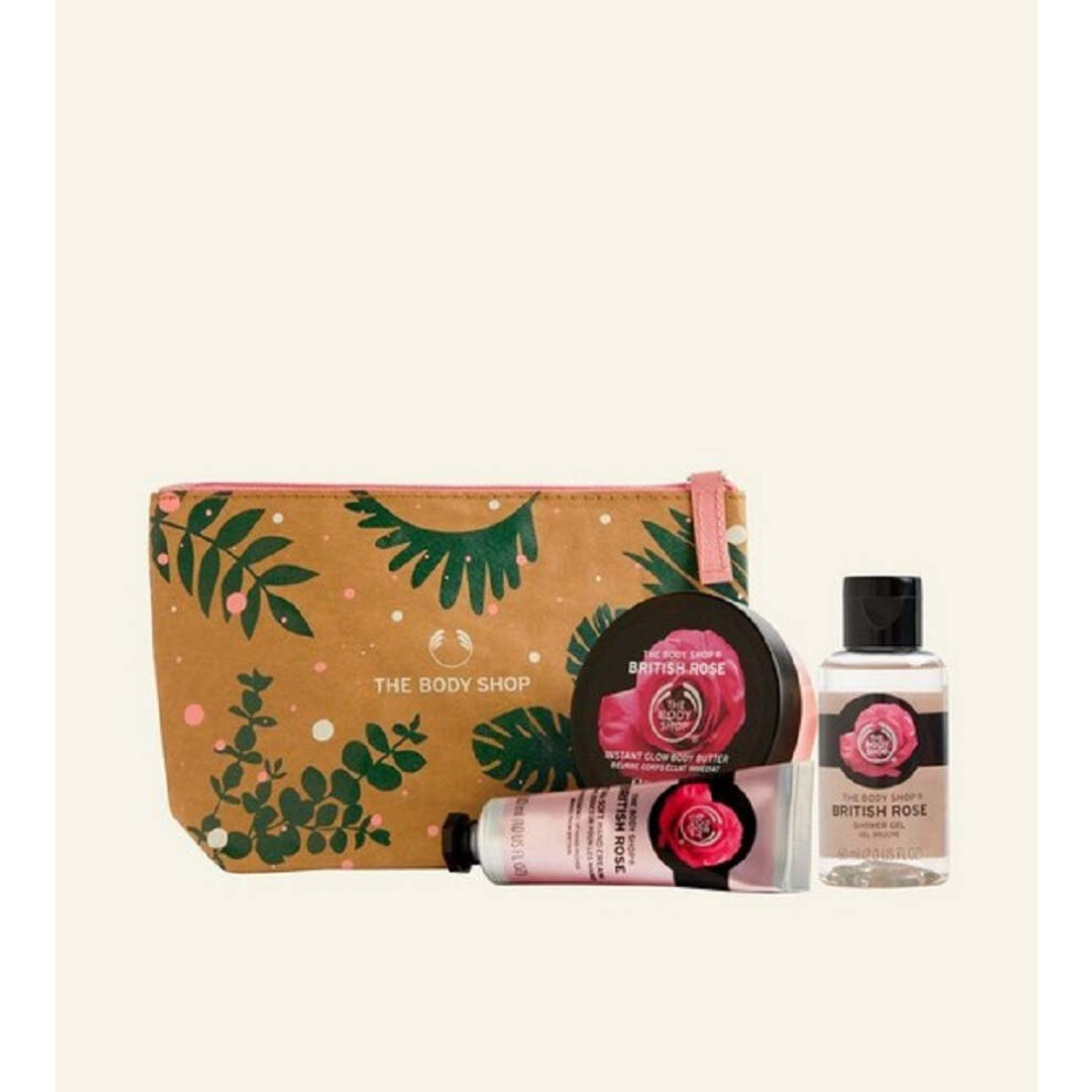 - 4 PC Mini Set British Rose Hand Cream, shower gel, Body Butter Zip Bag TRAVEL GYM-image-OPC-PFJJSDD-NEW