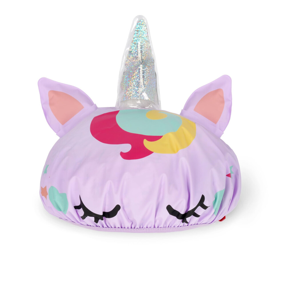 - The Shower Must Go On Shower Cap, Reusable Waterproof, Elastic Edge, One Size, EVA Material, Unicorn Theme