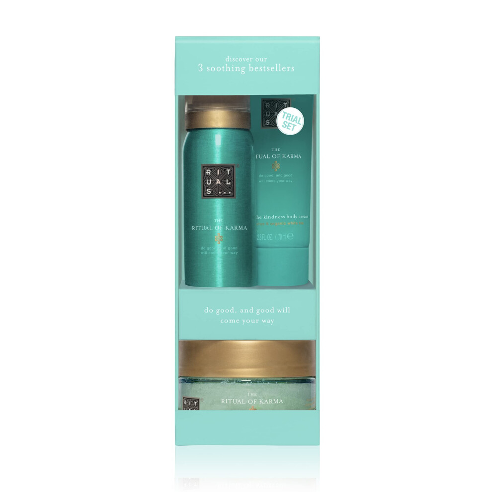Gift Set from The Ritual of Karma, Trial Set - with Summery Holy Lotus & White Tea - Hydrating, Cooling Properties