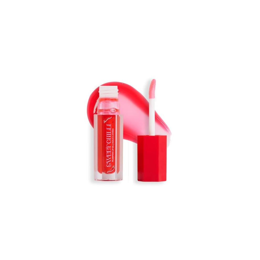 I Heart Revolution, Sweet Chilli Lip Oil, Plumping Effect, Glossy Finish, Contains Vitamin E, Red, 4ml