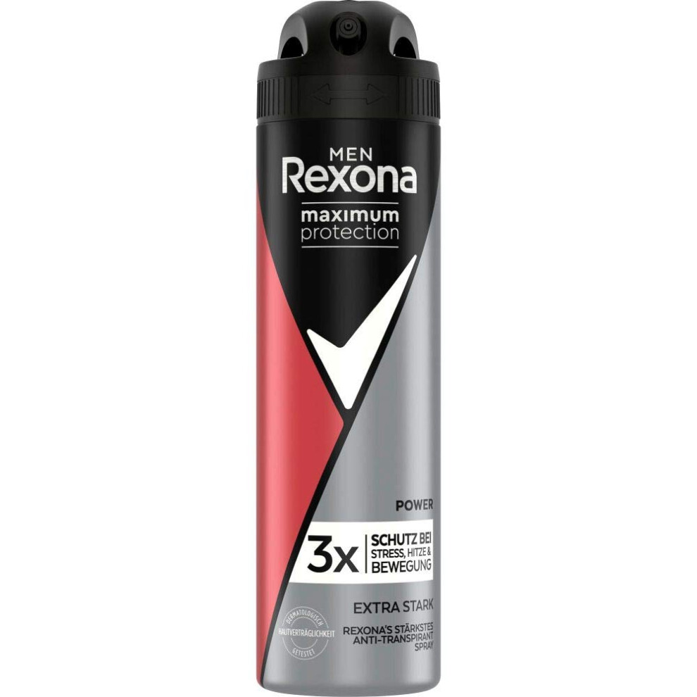 Rexona Men Maximum Protection Spray Power - Antiperspirant With 48 Hours Protection Against Strong Sweating And Body Odour - 150 Ml (Pack Of 1)