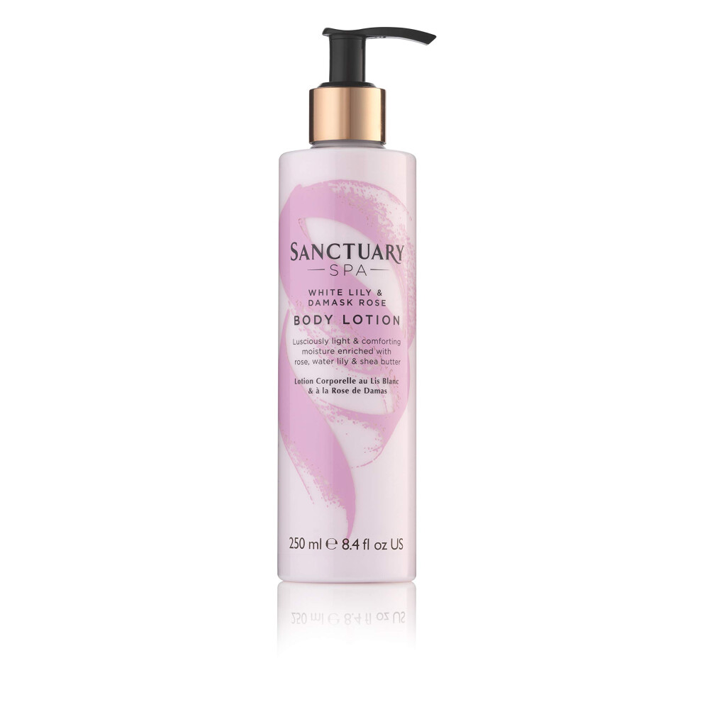 Spa Body Lotion, White Lily & Damask Rose Body Moisturiser, With Lotus Flower And Vitamin C, Vegan And Cruelty Free 250ml