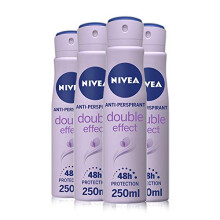 Anti-Perspirant Deodorant Spray Double Effect Pack of 4 (4 x 250ml), 48hr Deodorant for Women, Protection & Smooth Underarms, Anti-Perspirant Spray