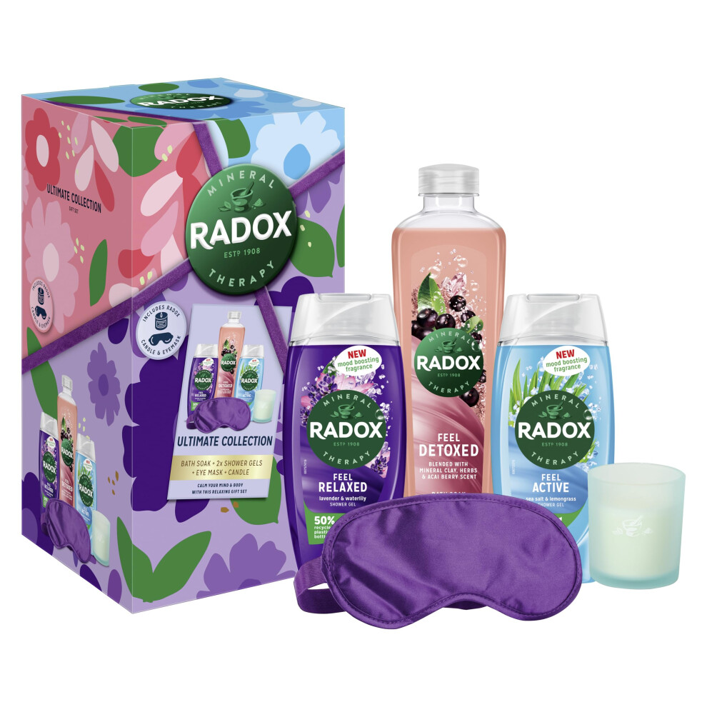 Ultimate Collection & bath soak Gift Set with a candle, eye mask, body wash perfect gift for any occasion 3 piece