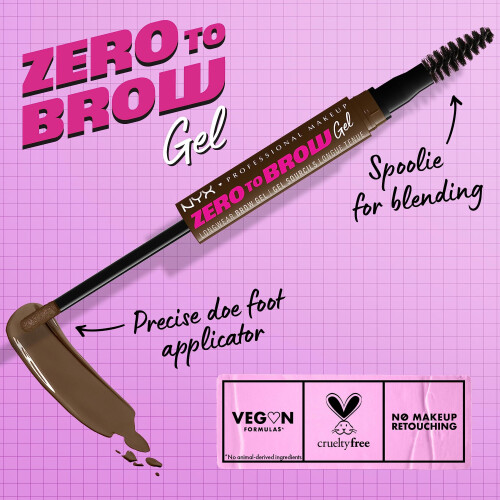 NYX Professional Makeup NYX PROFESSIONAL MAKEUP Zero to Brow, Gel Φρυδιών Μακράς Διάρκειας, Σοκολάτα 1