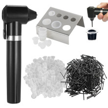 Tattoo Ink Mixer Machine Kit - Emalla Tattoo Pigment Mixer Machine with 100 Pieces Mixing Sticks 100 Pieces Tattoo Cups and Stainless Steel Tattoo Ink