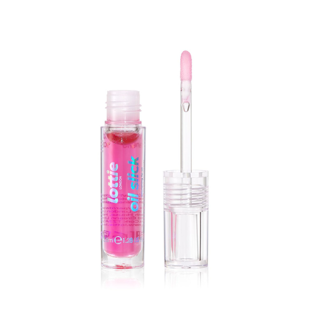 Oil Slick in Extra Cherries, Nourishing & Hydrating Lip Oil Infused with Vitamin E, Vitamin B, Almond Oil and Jojoba Oil, for a Non-sticky & Glossy