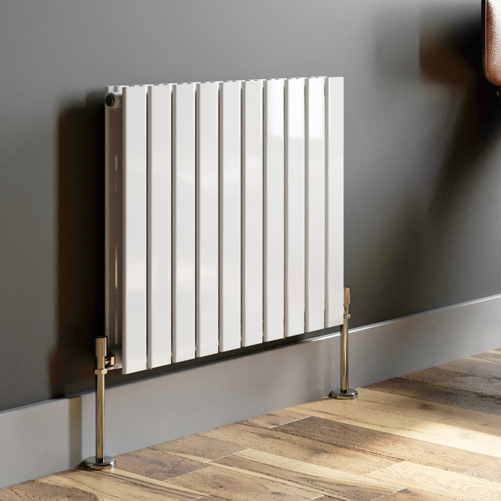 (White, 600 x 760mm - Double) Flat Panel Radiators Horizontal Vertical Heater