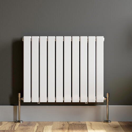 (White, 600 x 760mm - Double) Flat Panel Radiators Horizontal Vertical Heater 2