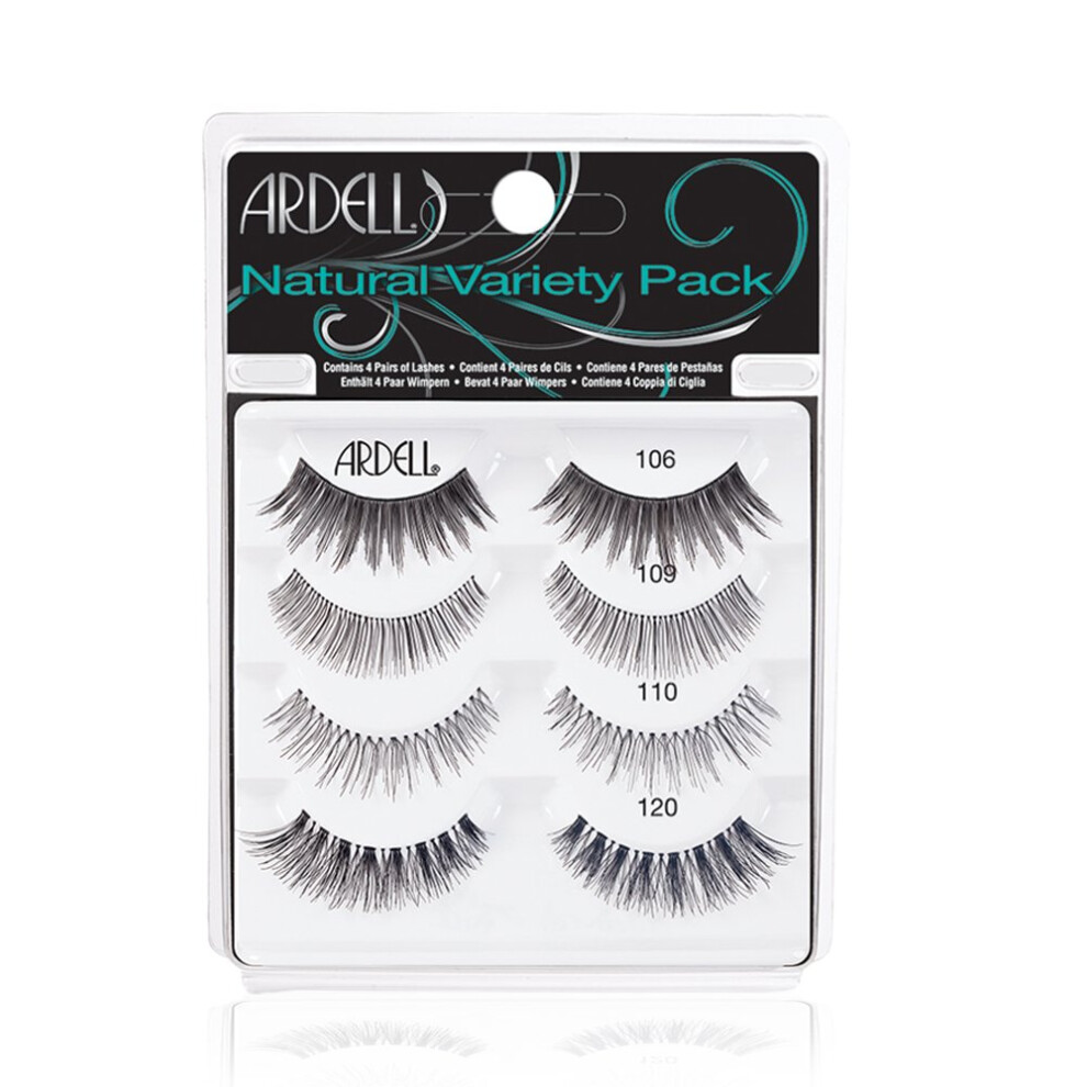 Ardell"Best of" Natural Variety Pack of False Eyelashes, 4 Pairs of Natural Fake Eyelashes